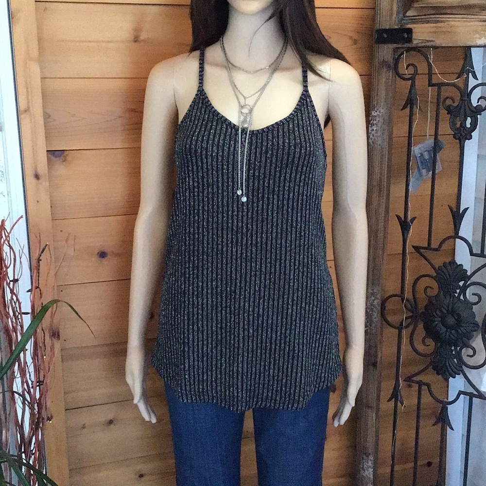 SILVER SPARKLE and  BLACK KNIT TANK TOP - Picture 10 of 12